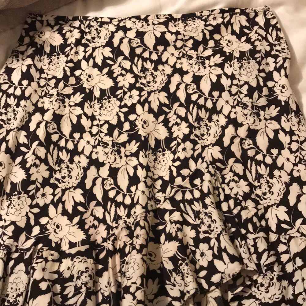 Black and White Flower Skirt